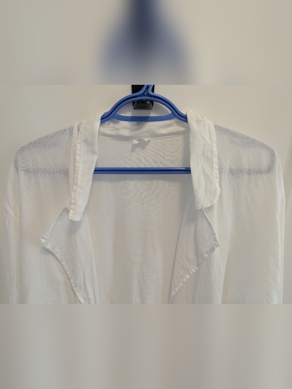 Aritzia Wilfred Free Linen Blend Open Front Top | Lightweight White Layering Shi - Picture 3 of 8